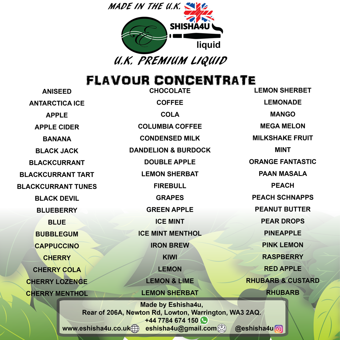eshisha4u 100ml flavour concentrate