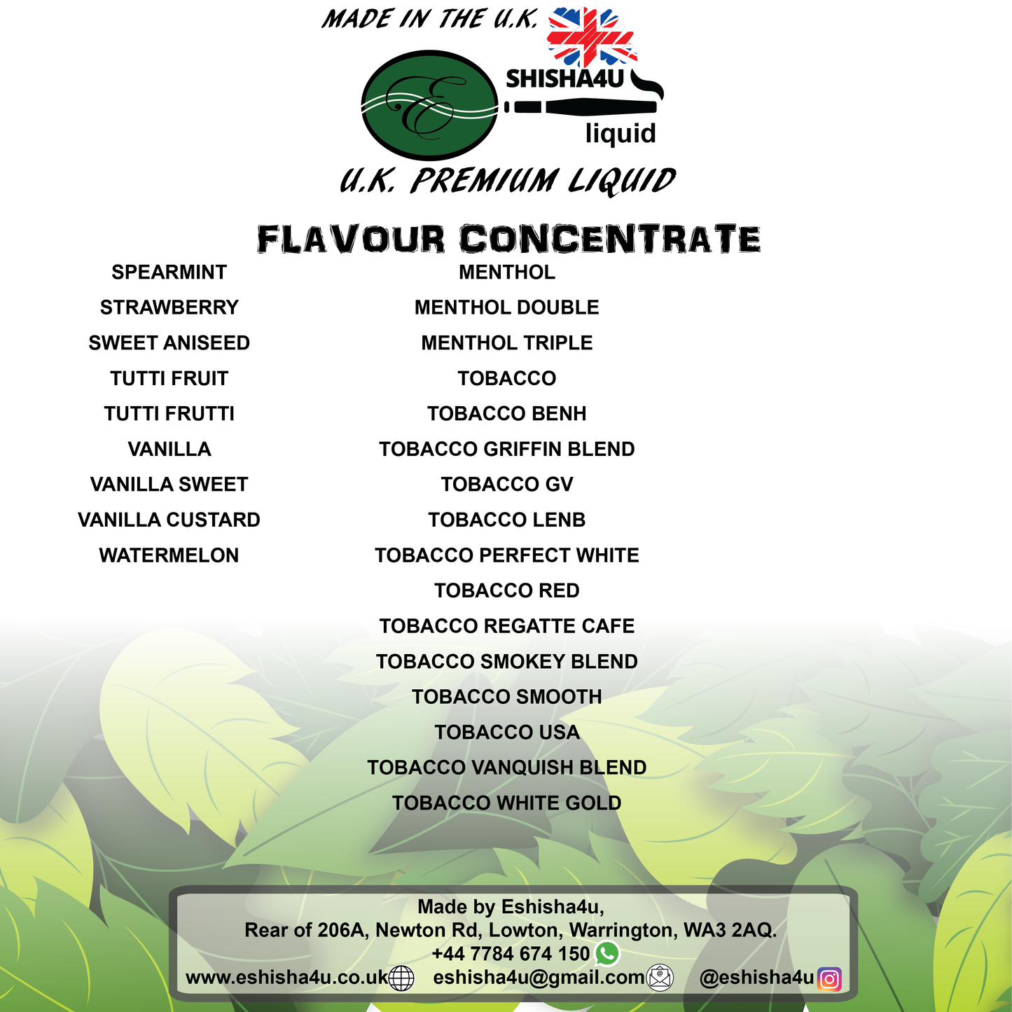eshisha4u 100ml flavour concentrate