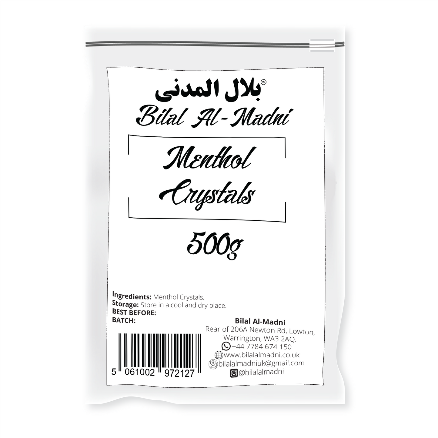 menthol crystal pouch 500g