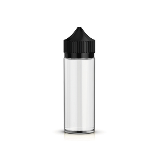 100ml Clear PET Bottles with Tips and Black Caps