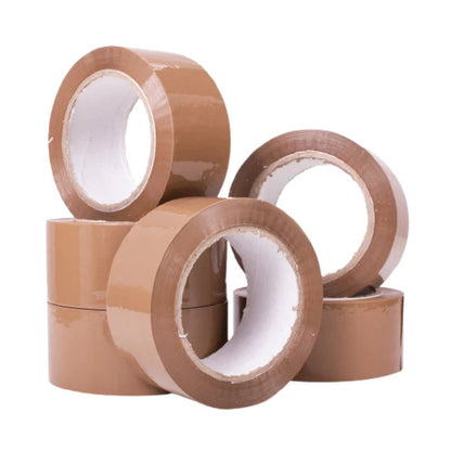 Brown Packaging Tape 6 Rolls 48mm x 92m (100yards)