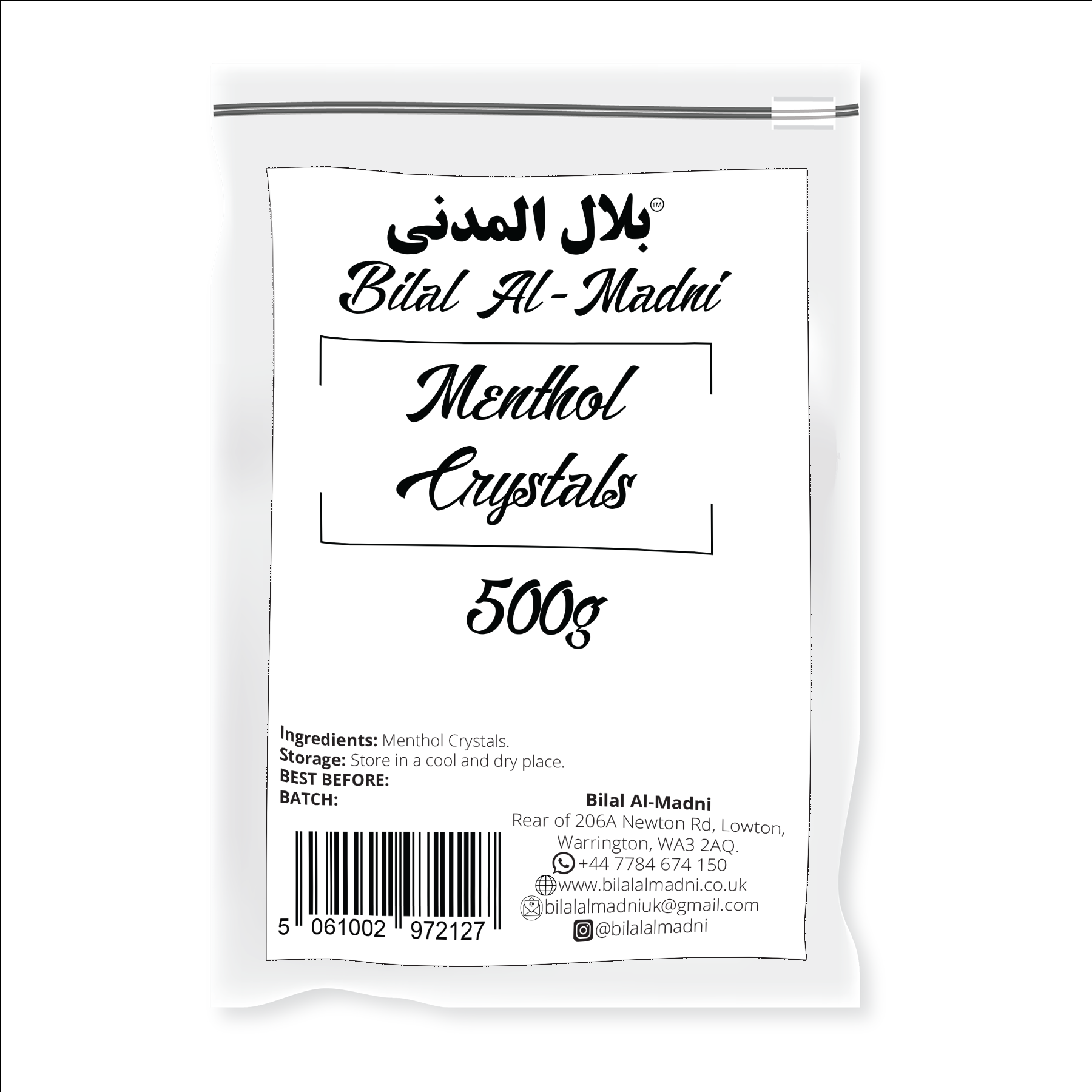 menthol crystal pouch 500g