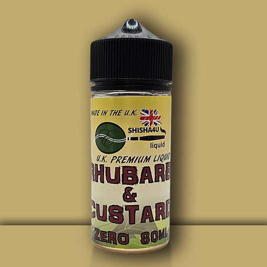 Eshisha4u UK Manufactured E-Liquid | 70/30 No Nicotine | 80ml | Rhubarb & Custard