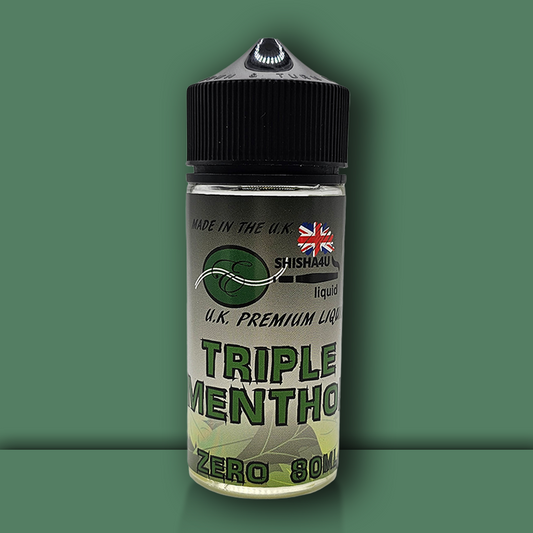 Eshisha4u UK Manufactured E-Liquid | 70/30 No Nicotine | 80ml | Triple Menthol