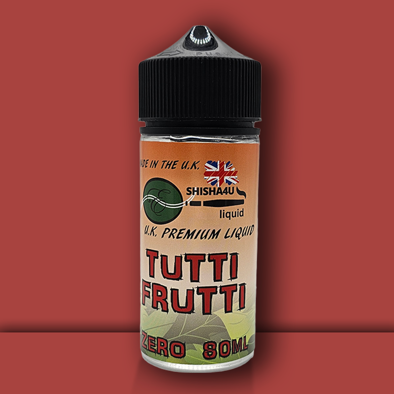 Eshisha4u UK Manufactured E-Liquid | 70/30 No Nicotine | 80ml | Tutti Frutti